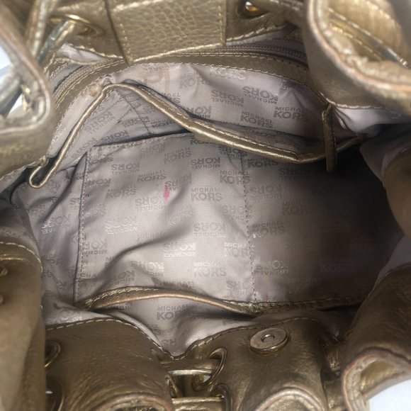 Michael Kors Gold Pebbled Leather Medium Hobo Bag - Authentic, Gently Used - Picture 12 of 13